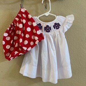 Patriotic Eagles Girls 12 Months Outfit